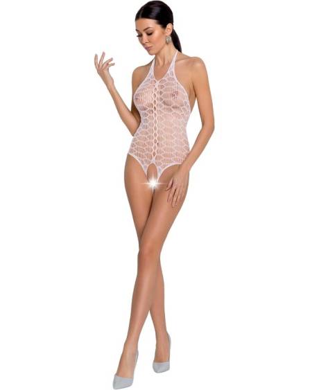 PASSION - FEMME BS087 BODYSTOCKING BLANC TAILLE UNIQUE