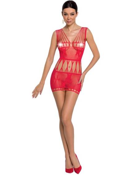 PASSION - FEMME BS090 BODYSTOCKING ROUGE TAILLE UNIQUE