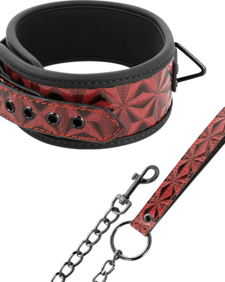 BEGME - COLLIER EN CUIR VÉGAN PREMIUM ÉDITION ROUGE AVEC DOUBLURE EN NÉOPRÈNE