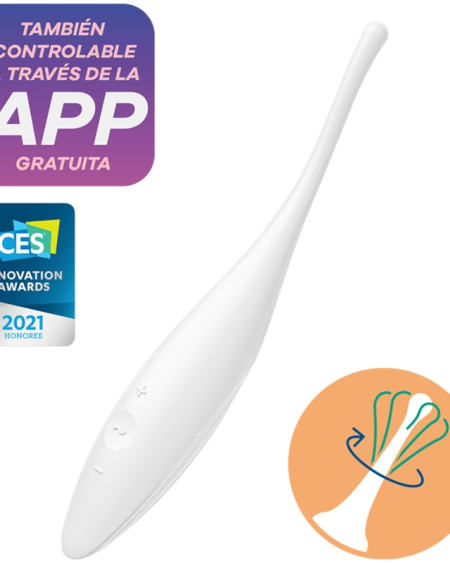 SATISFYER - VIBRATEUR  POINTE DE CLIT TWIRLING JOY BLANC