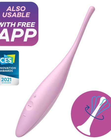 SATISFYER - VIBRATEUR  POINTE DE CLIT TWIRLING JOY ROSE