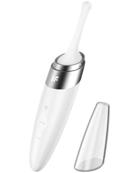 SATISFYER - VIBRATEUR  POINTE DE CLIT TWIRLING DELIGHT BLANC