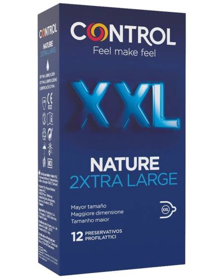 CONTROL - PRÉSERVATIFS NATURE 2XTRA GRANDS XXL - 12 UNITÉS