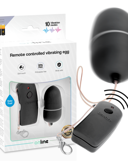 ONLINE - OEUF VIBRANT AVEC TÉLÉCOMMANDE NOIRE