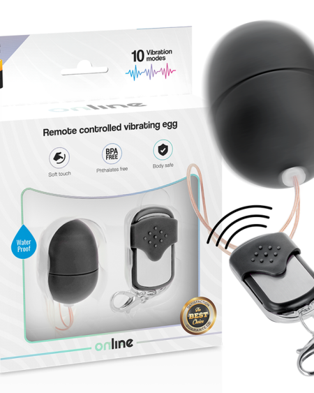 ONLINE - OEUF VIBRANT TÉLÉCOMMANDE S NOIR