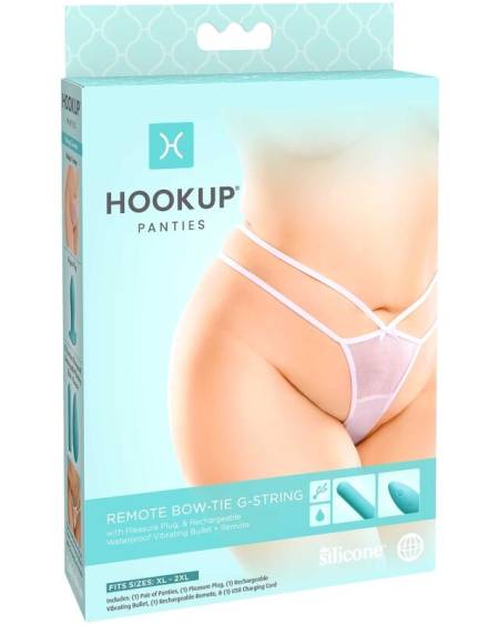 HOOK UP PANTIES - REMOTE BOW-TIE G-STRING SIZE XL/XXL
