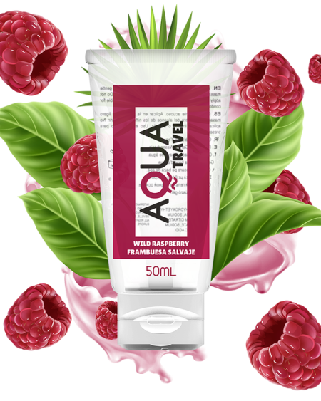 AQUA TRAVEL - LUBRIFIANT A BASE D''EAU SAVEUR FRAMBOISE SAUVAGE - 50 ML