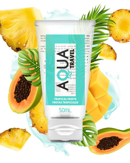 AQUA TRAVEL - SAVEUR LUBRIFIANT A BASE D''EAU FRUITS TROPICAUX - 50 ML