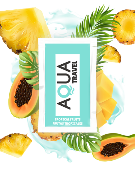 AQUA TRAVEL - LUBRIFIANT À BASE D'EAU SAVEUR FRUITS TROPICAUX 6 ML