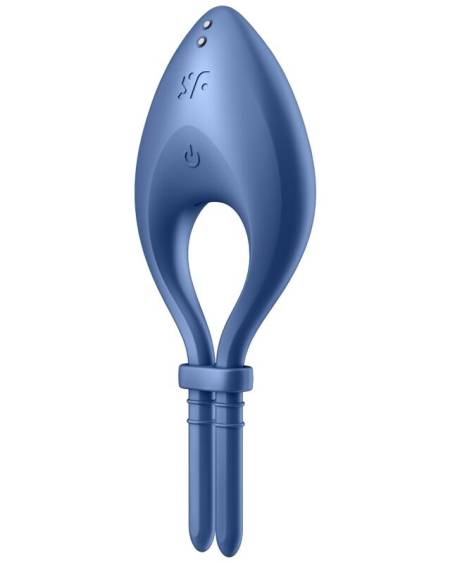 SATISFYER - APPLICATION BULLSEYE RING VIBRATOR BLEU
