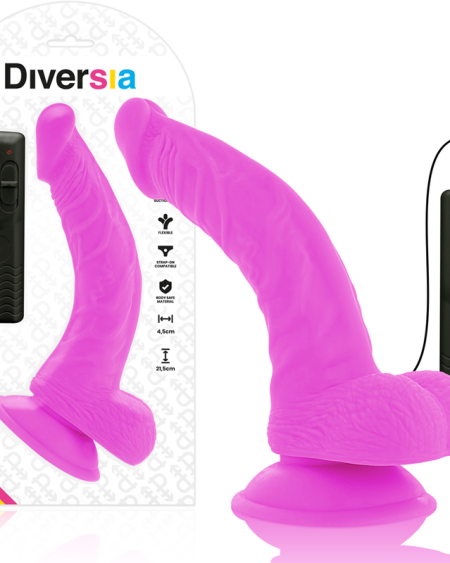 DIVERSIA - DILDO VIBRANT FLEXIBLE VIOLET 21.5 CM -O- 4.5 CM