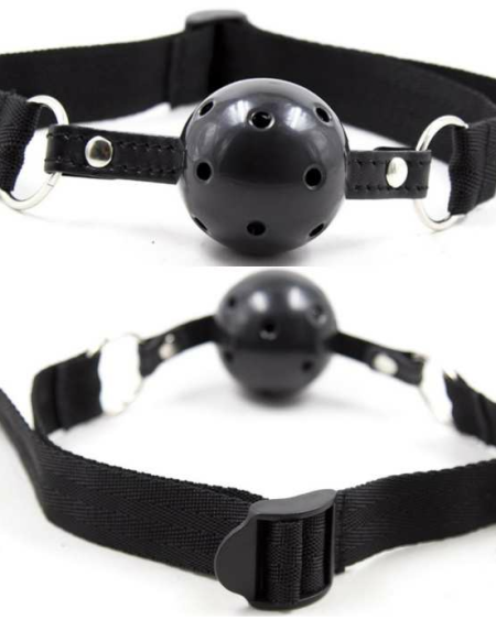 OHMAMA FETISH BALL GAG RESPIRANT EN TISSU NOIR