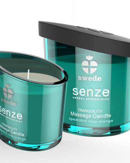 SWEDE - BOUGIE DE MASSAGE SWEEDE SENZE TRANQUILITY MENTHE VERTE, ROSE, ORANGE