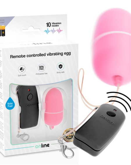 ONLINE - OEUF VIBRANT AVEC TÉLÉCOMMANDE ROSE