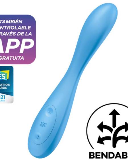 SATISFYER - APPLICATION MULTI VIBRATEUR G-SPOT FLEX 4+ BLEU