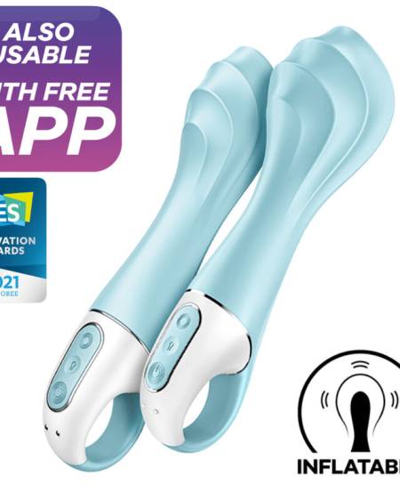 SATISFYER - AIR PUMP VIBRATOR 5+ APP GONFLABLE G-SPOT VIBRATOR BLEU
