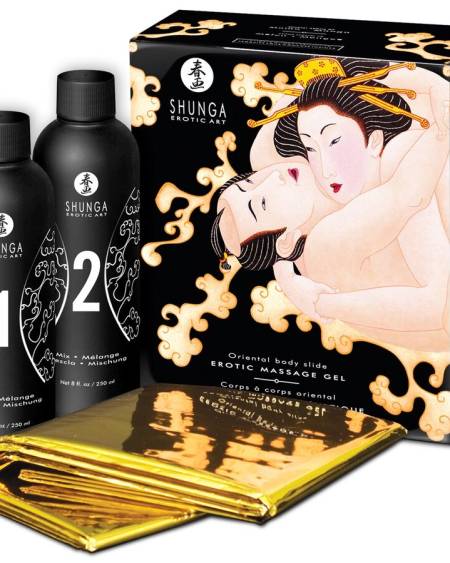 SHUNGA - GEL DE MASSAGE ÉROTIQUE CORPS À CORPS MELON MANGUE ORIENTAL