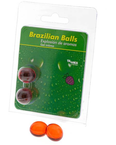 TALOKA - 2 BOULES BRÉSILIENNES GEL INTIME FRAISE