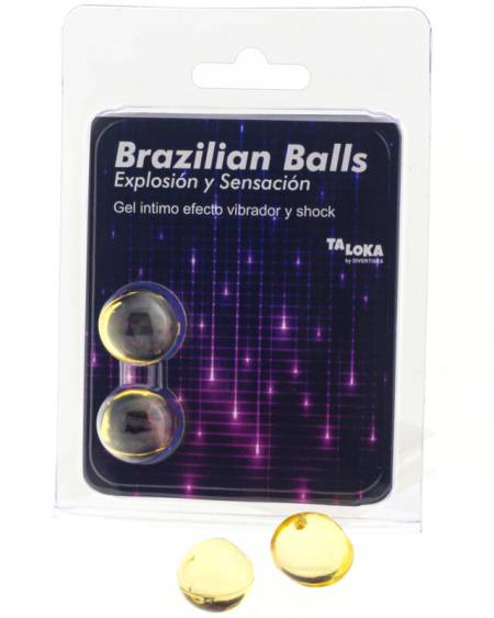 TALOKA - 2 BALLES BRÉSILIENNES VIBRANT  EFFET DE CHOC GEL EXCITANT