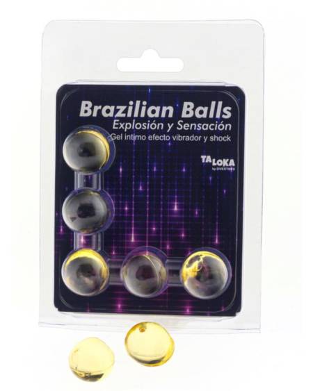 TALOKA - 5 BALLES BRÉSILIENNES VIBRANT  EFFET DE CHOC GEL EXCITANT