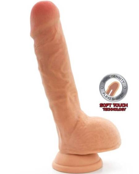 GET REAL - GODE DOUBLE DENSITÉ 18 CM BALLES PEAU