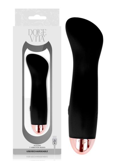 DOLCE VITA - VIBRATEUR RECHARGEABLE ONE NOIR 7 VITESSES