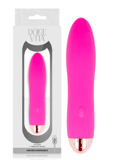 DOLCE VITA - VIBRATEUR RECHARGEABLE QUATRE ROSE 7 VITESSES