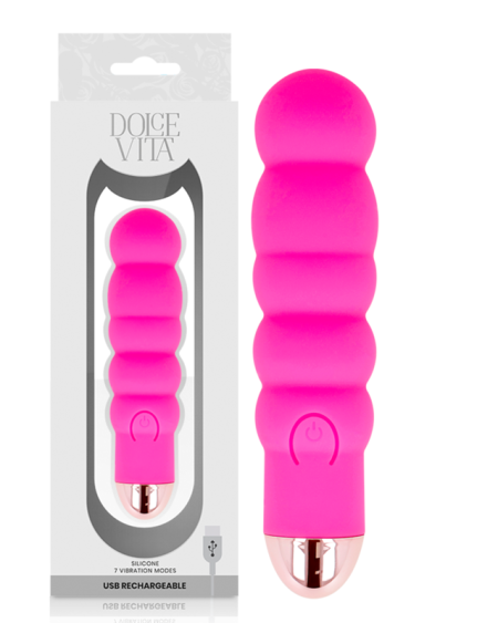 DOLCE VITA - VIBRATEUR RECHARGEABLE SIX ROSE 7 VITESSES