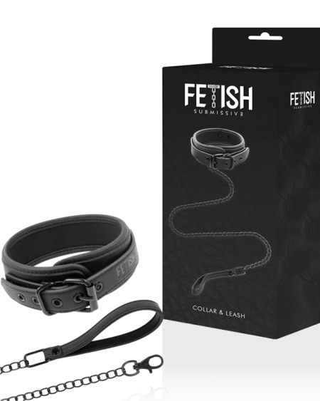 FETISH SUBMISSIVE - COLLIER CHAÎNE DOUBLURE EN NOPRÈNE