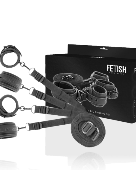 FETISH SUBMISSIVE - ENSEMBLE DE MENOTTES ET LIENS AVEC DOUBLURE EN NOPRÈNE