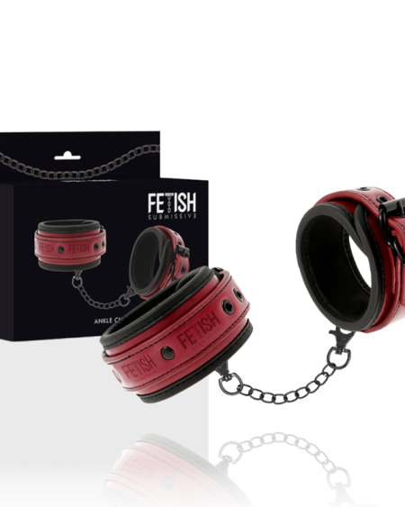 FETISH SUBMISSIVE DARK ROOM - MENOTTES DE CHEVILLE EN CUIR VÉGAN AVEC DOUBLURE EN NÉOPRÈNE