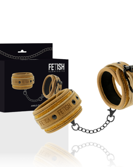 FETISH SUBMISSIVE ORIGEN - MENOTTES DE CHEVILLE EN CUIR VÉGÉTALIEN AVEC DOUBLURE EN NÉOPRÈNE