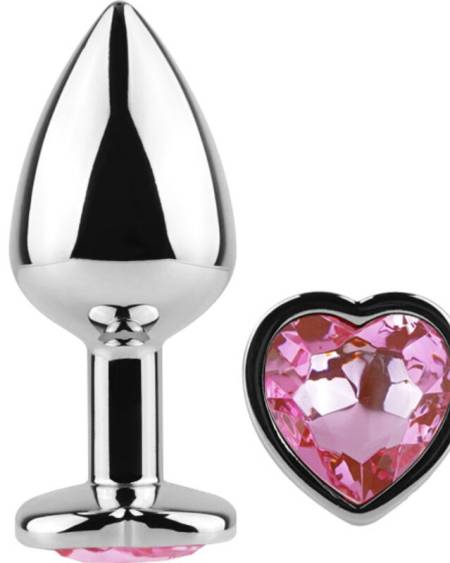 SECRETPLAY - PLUG ANAL EN MÉTAL COEUR FUCHSIA PETITE TAILLE 7 CM