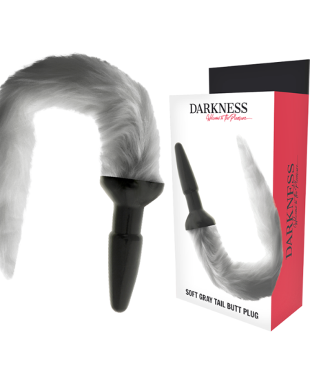 DARKNESS - PLUG ANAL EN SILICONE AVEC QUEUE GRISE