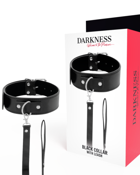 DARKNESS - COLLIER DE POSTURE AVEC CHAÎNE EN CUIR