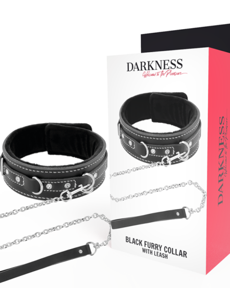 DARKNESS - COLLIER EN CUIR DE HAUTE QUALITÉ AVEC LAISSE