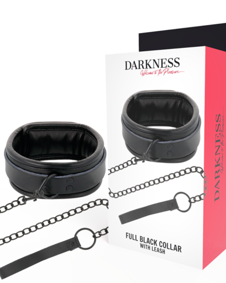 DARKNESS - COLLIER NOIR AVEC CHAÎNE