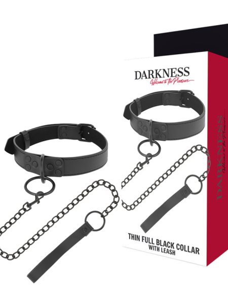 DARKNESS - COLLIER NOIR AVEC CHAÎNE