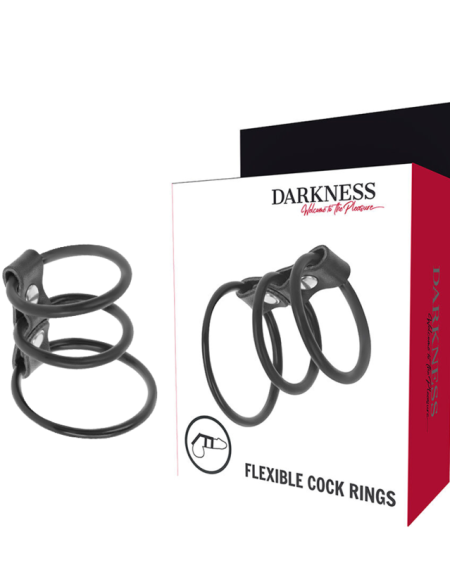 DARKNESS - ENSEMBLE DE 3 ANNEAUX PÉNIS FLEXIBLES
