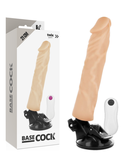 BASECOCK - VIBRADOR REALÍSTICO CONTROL REMOTO NATURAL 21 CM -O- 4 CM