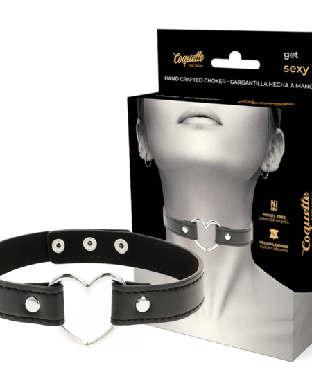 COQUETTE CHIC DESIRE - COLLIER CUIR VEGAN FEMME ACCESSOIRE COEUR