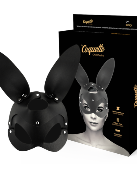 COQUETTE CHIC DESIRE - MASQUE EN CUIR VEGAN AVEC OREILLES DE LAPIN