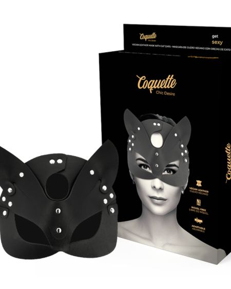 COQUETTE CHIC DESIRE - MASQUE EN CUIR VEGAN AVEC OREILLES DE CHAT