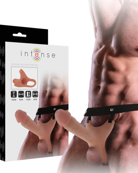 INTENSE - HARNAIS CREUX AVEC GODE EN SILICONE 16 X 3,5 CM