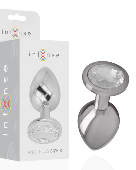 INTENSE - PLUG ANAL EN MÉTAL ALUMINIUM AVEC CRISTAL DARGENT TAILLE S
