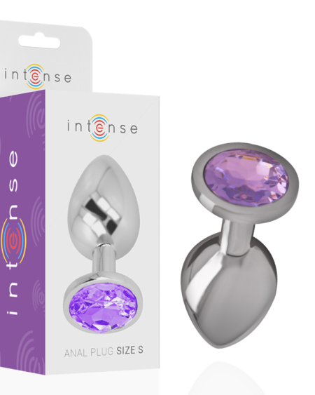 INTENSE - PLUG ANAL EN MÉTAL ALUMINIUM AVEC CRISTAL VIOLET TAILLE L