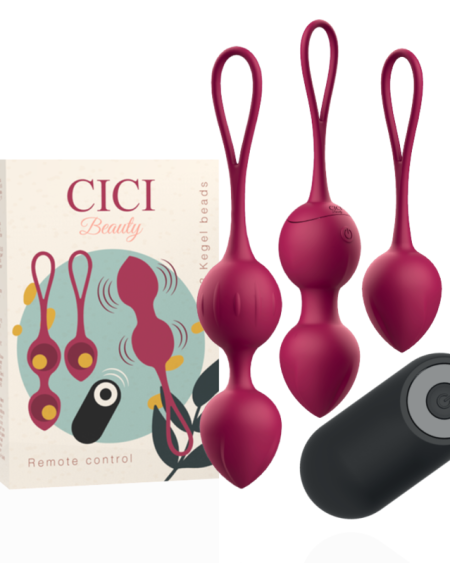 CICI BEAUTY - PREMIUM SILICONE 3 PERLES DE KEGEL VIBRANTES TÉLÉCOMMANDE