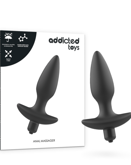 ADDICTED TOYS - MASSAGER PLUG ANAL AVEC VIBRATION NOIR