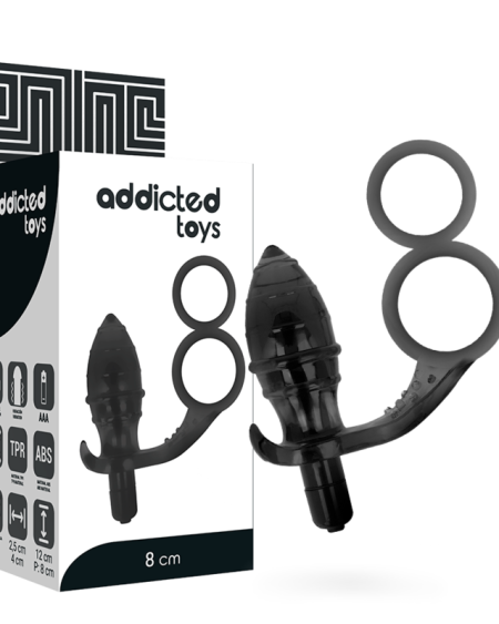 ADDICTED TOYS - PLUG ANAL AVEC DOUBLE ANNEAU NOIR