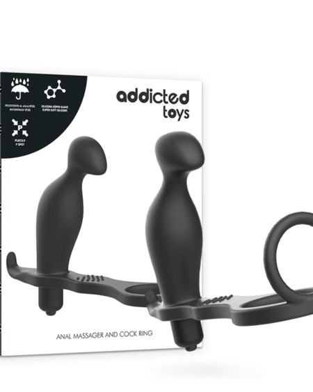 ADDICTED TOYS - PLUG ANAL AVEC ANNEAU EN SILICONE NOIR 12 CM